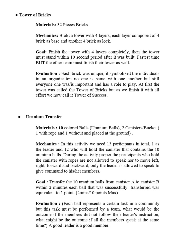 Activities | PDF