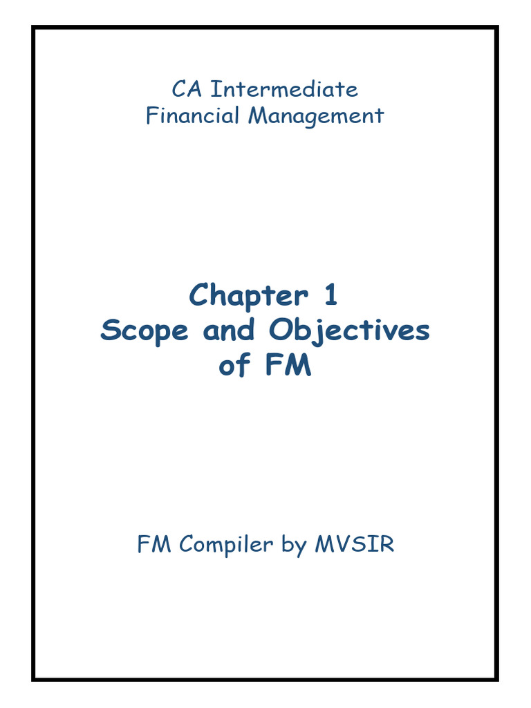 FM CHP 1 - 2 - Theory - MVSIR | PDF