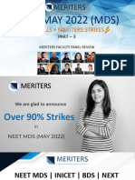 Neet May 2022 (MDS) - Mertiers Recall and Strike Rate - Part 3