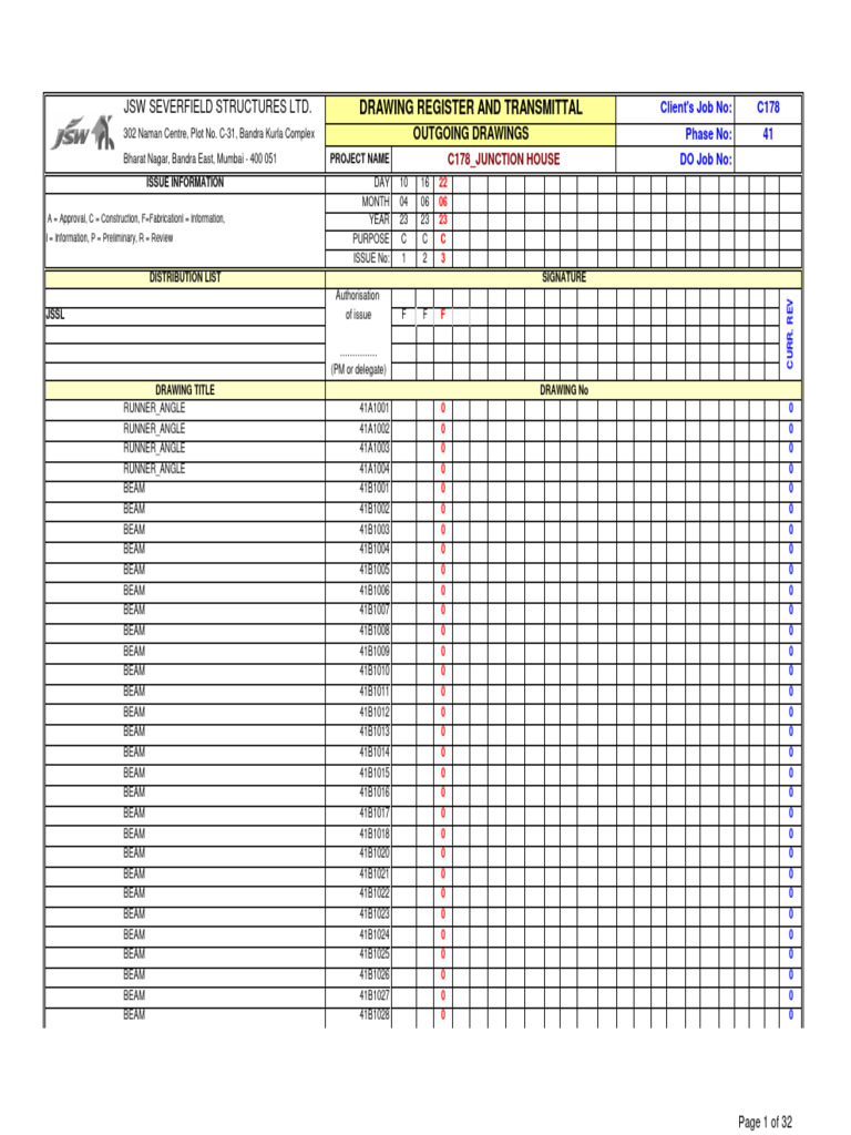 JSW Severfield Structures Drawings | PDF
