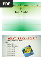 Commonly Found Errorsin Tax Audit