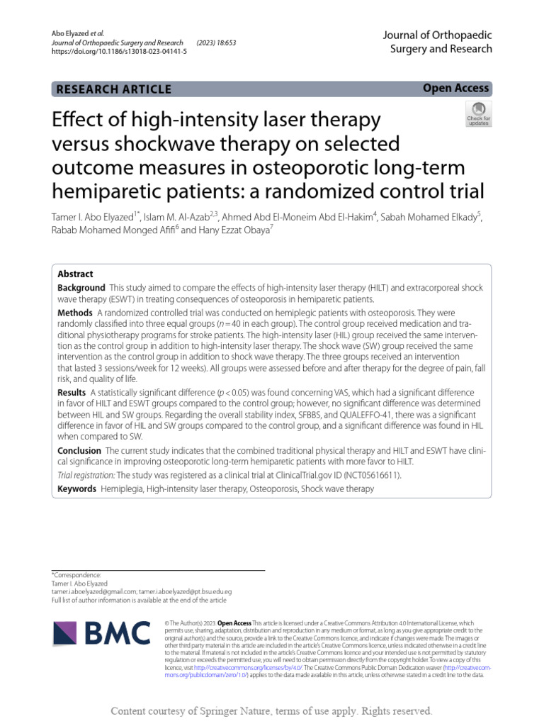 Effect of High-Intensity Laser Therapy Versus Shoc | PDF