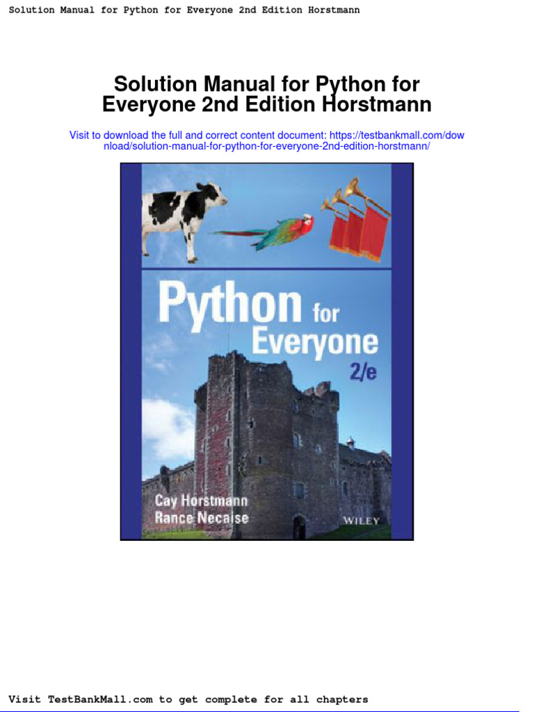 Solution Manual For Python For Everyone 2nd Edition Horstmann | PDF ...