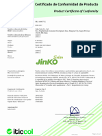 certificado de producto jinko