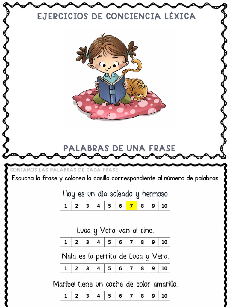 Ejercicios de Conciencia Léxica para Niños | PDF | Artes del Lenguaje y ...