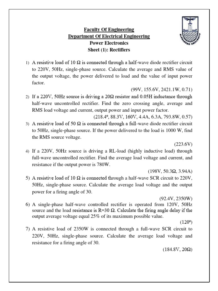 Sheet1 Rectifier Pdf Rectifier Electronics
