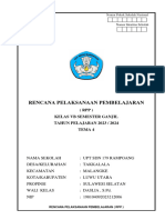 Rencana Pelaksanaan Pembelajaran: (RPP) Kelas VB Semester Ganjil TAHUN PELAJARAN 2023 / 2024 Tema 4