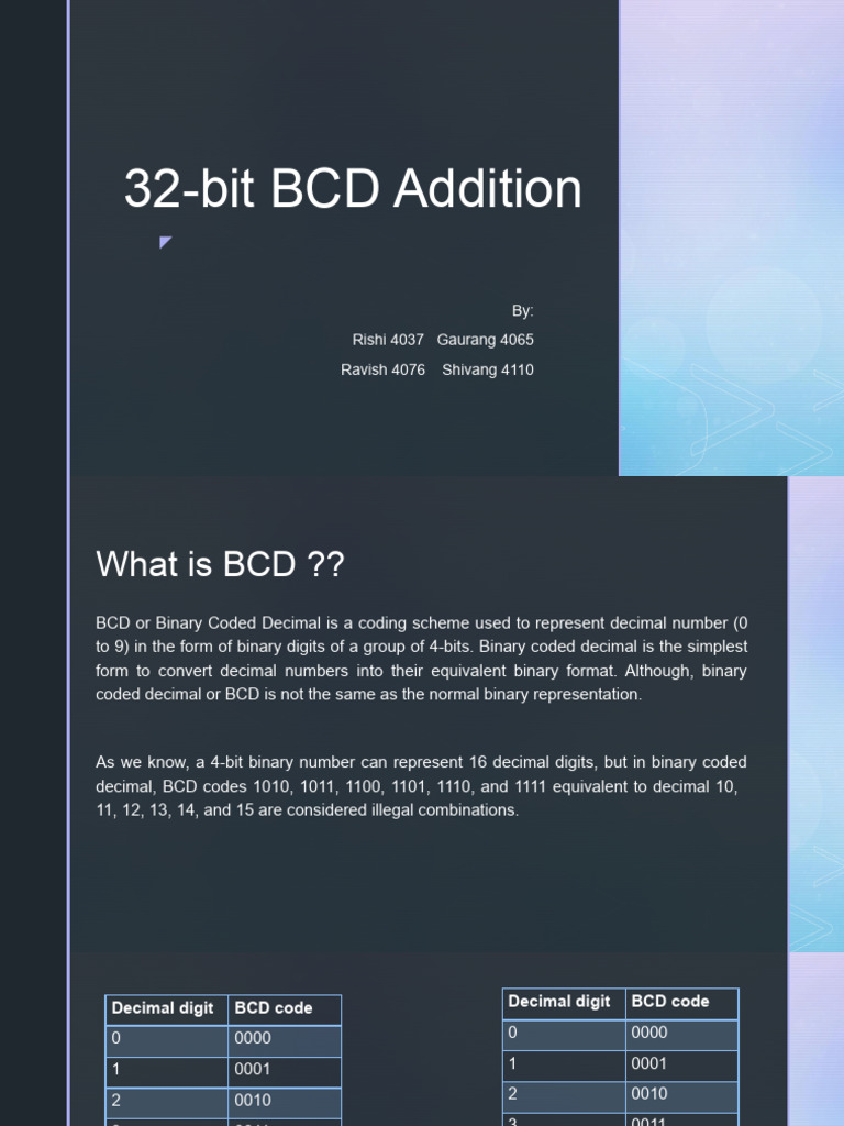 32-Bit BCD Addition Explained | PDF
