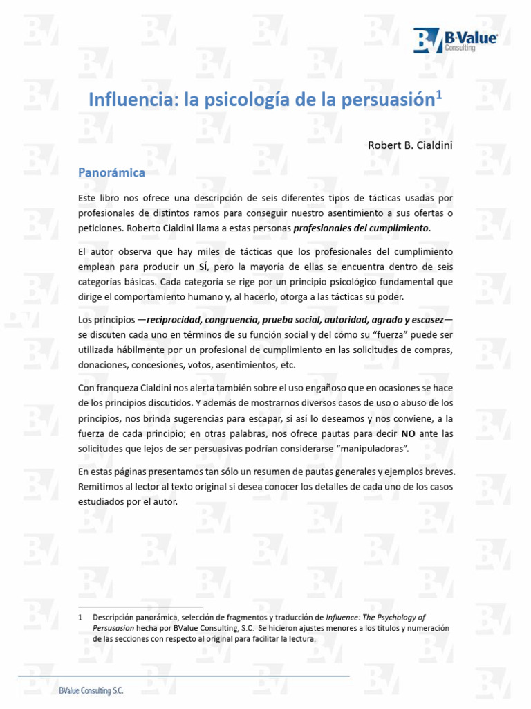 Principio de Reciprocidad en Persuasión | PDF | Información | Deuda