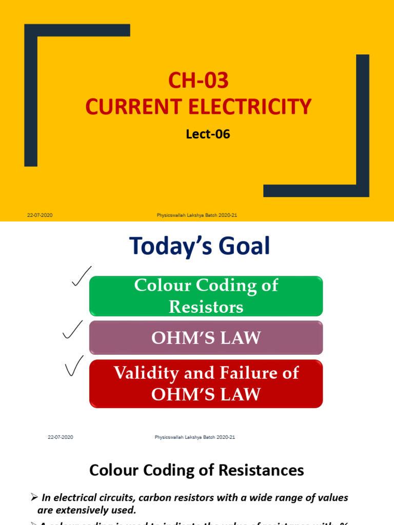 Colour Coding in Current Electricity | PDF | Resistor | Electrical ...