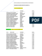 Horarios Examen Prã Ctico Grupo A