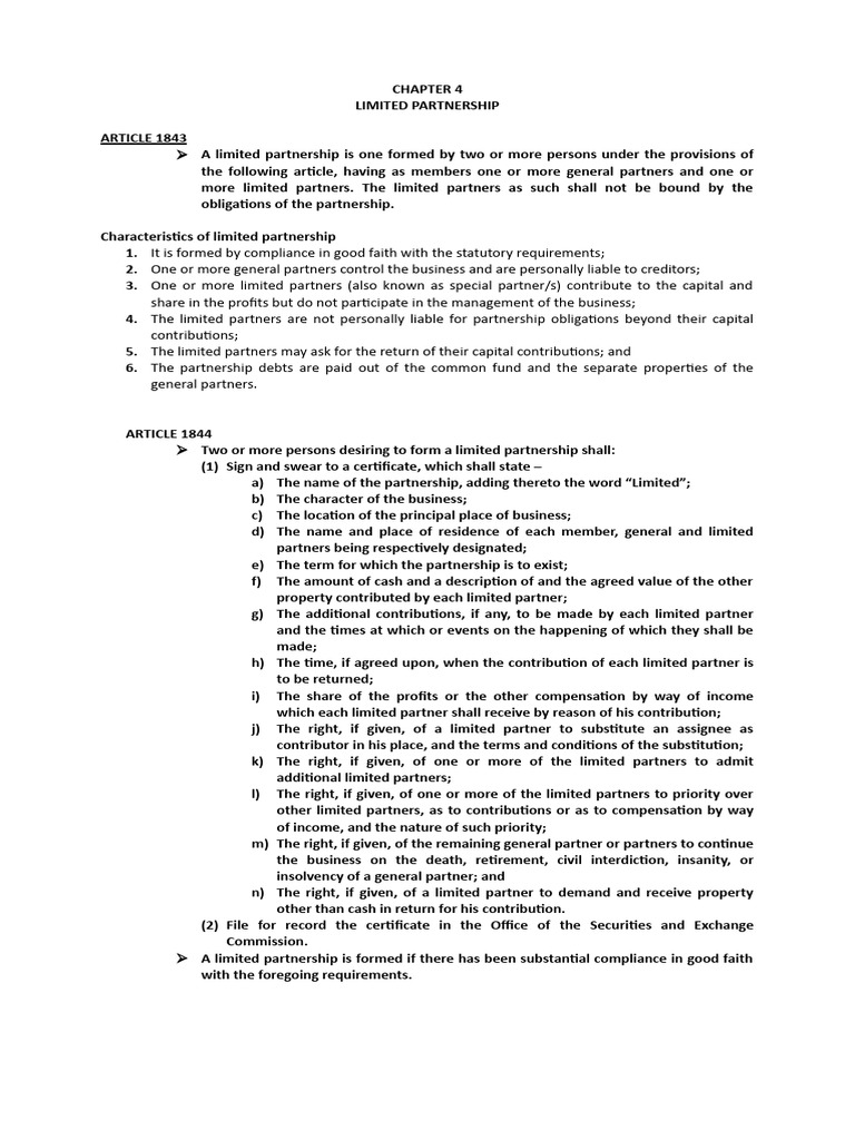 Understanding Limited Partnerships | PDF | Limited Partnership ...