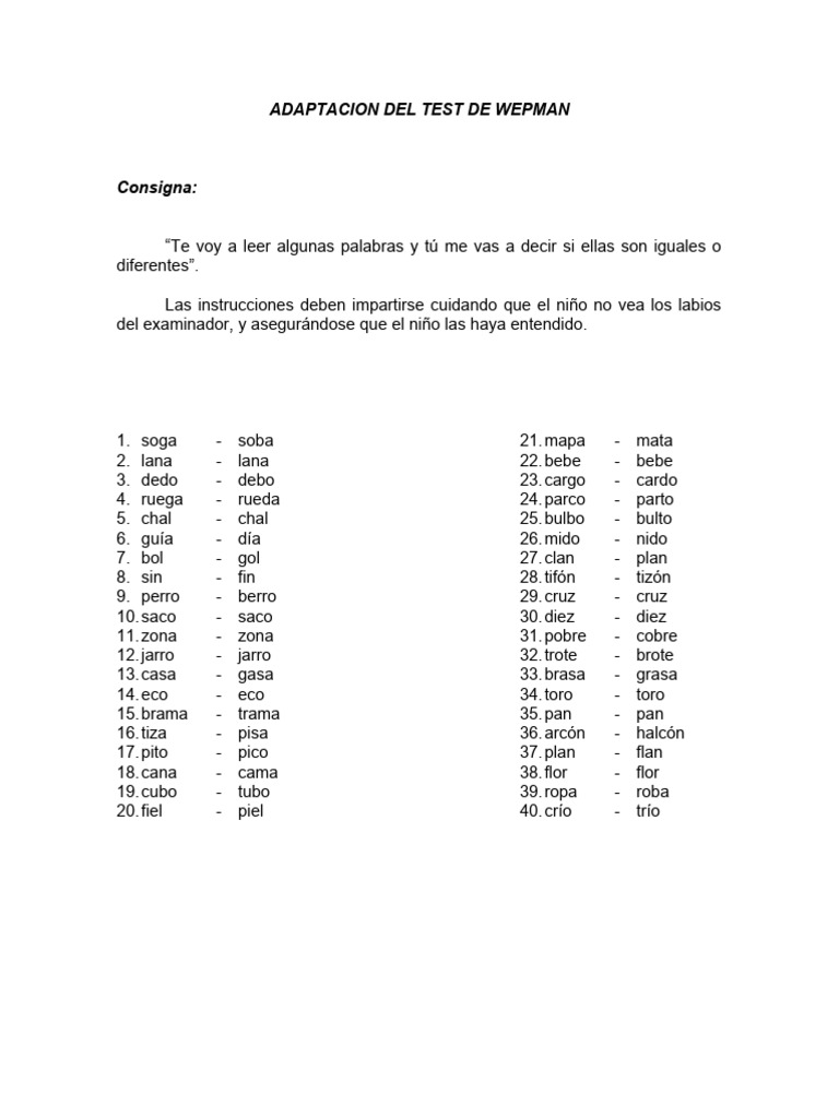 Test Wepman | PDF