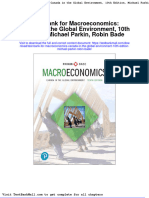 Test Bank For Macroeconomics Canada in The Global Environment 10th Edition Michael Parkin Robin Bade