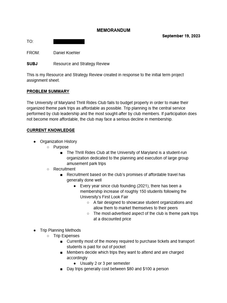 Resource and Strategy Review 1 | PDF