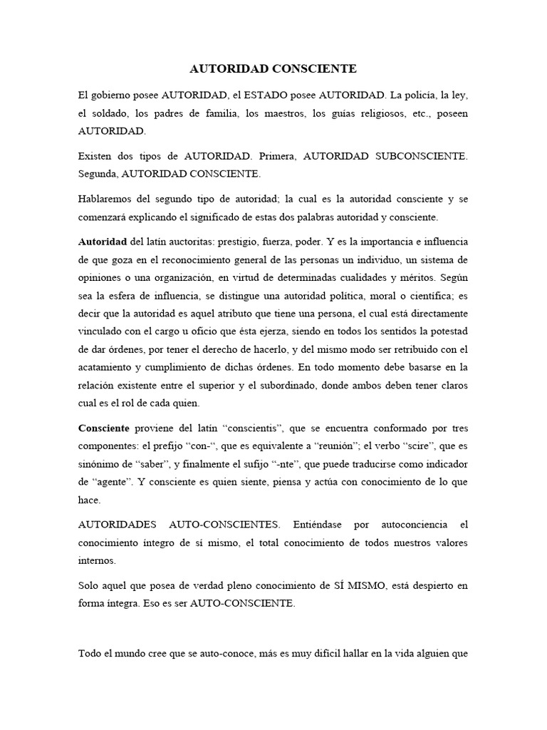 Autoridad Consciente | PDF | Relaciones personales, crianza y ...