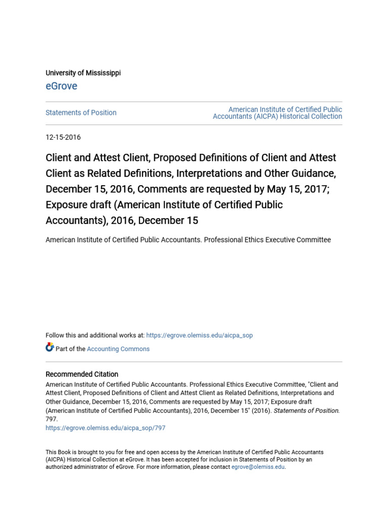 Client and Attest Client Proposed Definitions of Client and Atte PDF