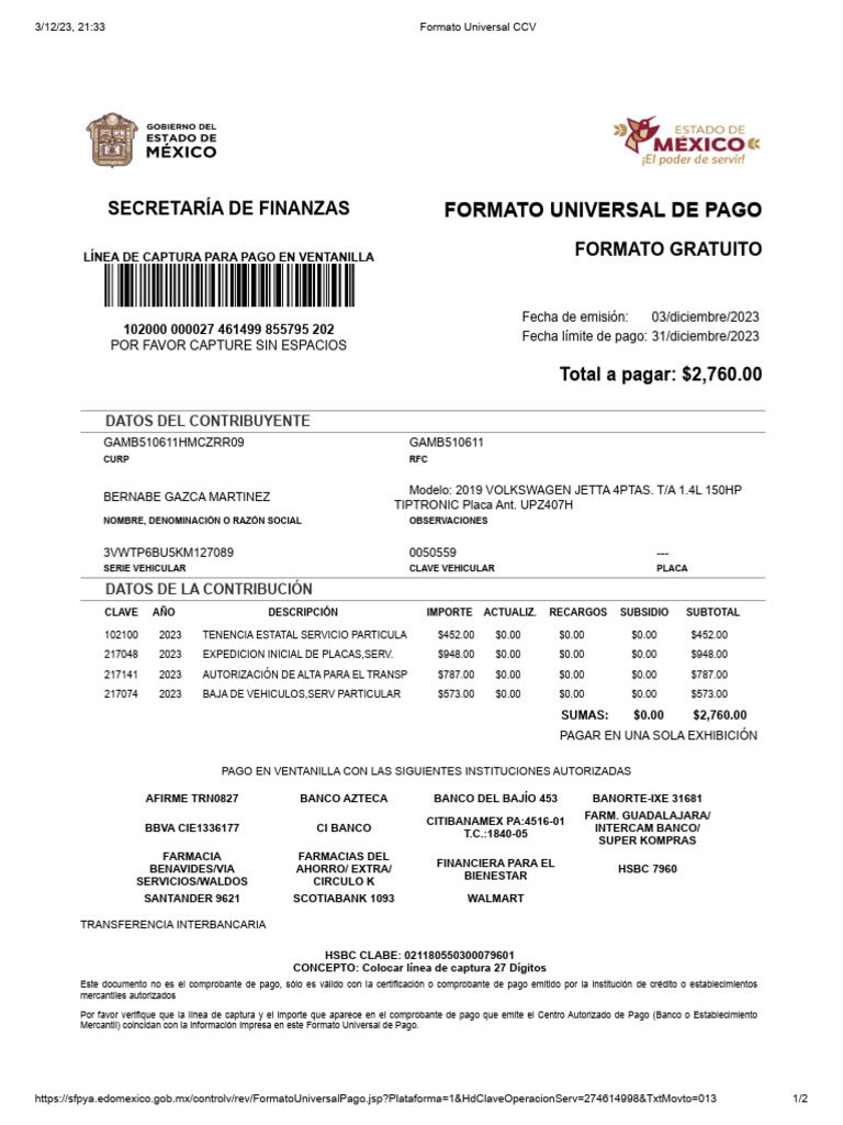Formato Universal CCV-4 | PDF | Bancos | Finanzas personales