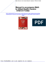 Solutions Manual To Accompany Math Skills For Allied Health Careers 9780131713482