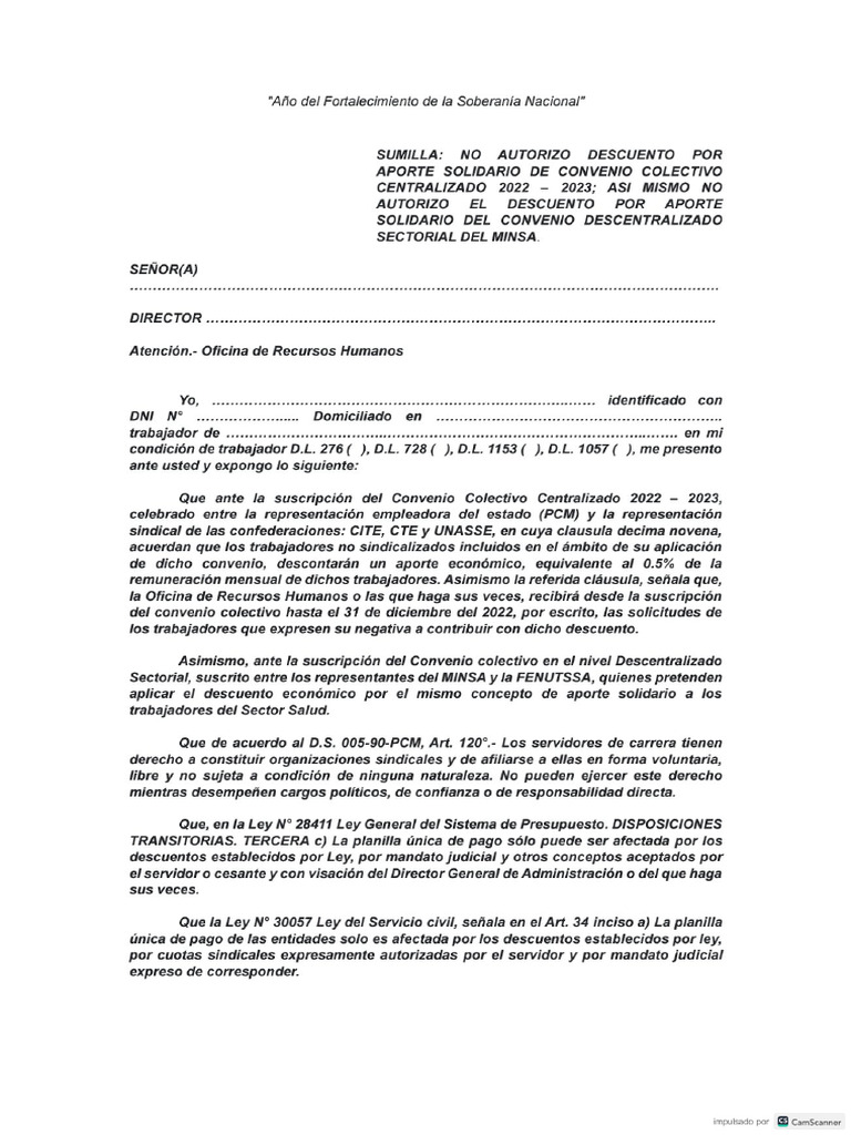 No Autorizo Descto. | PDF