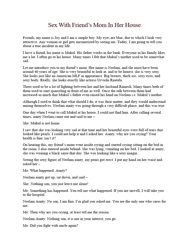 Sex With Friend's Mom in Her House PDF