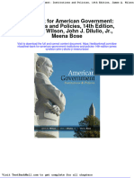 Test Bank For American Government Institutions and Policies 14th Edition James Q Wilson John J Diiulio JR Meena Bose