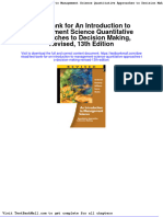 Test Bank For An Introduction To Management Science Quantitative Approaches To Decision Making Revised 13th Edition