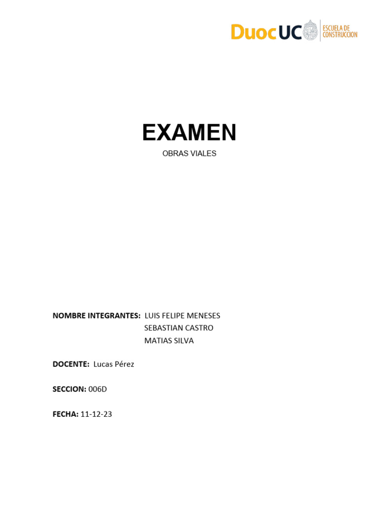 Examen Obras Viales PDF