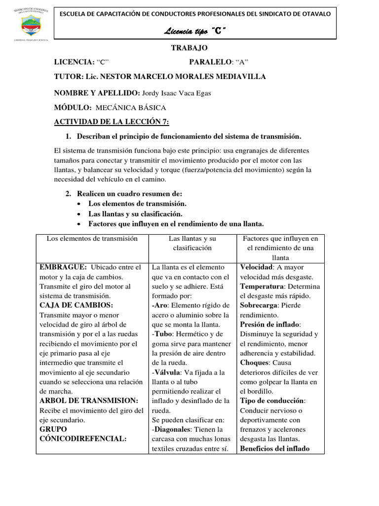 Leccion 7 Estructura 7.1 Completar