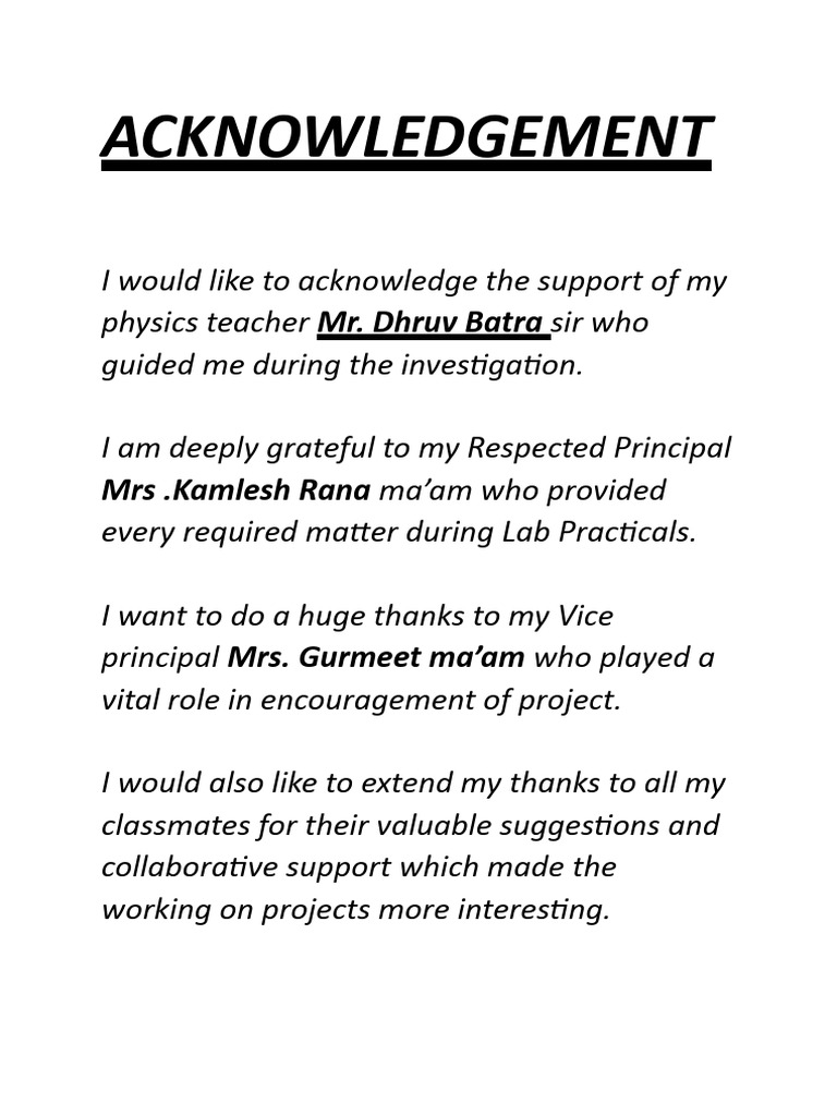 Acknowledgement | PDF