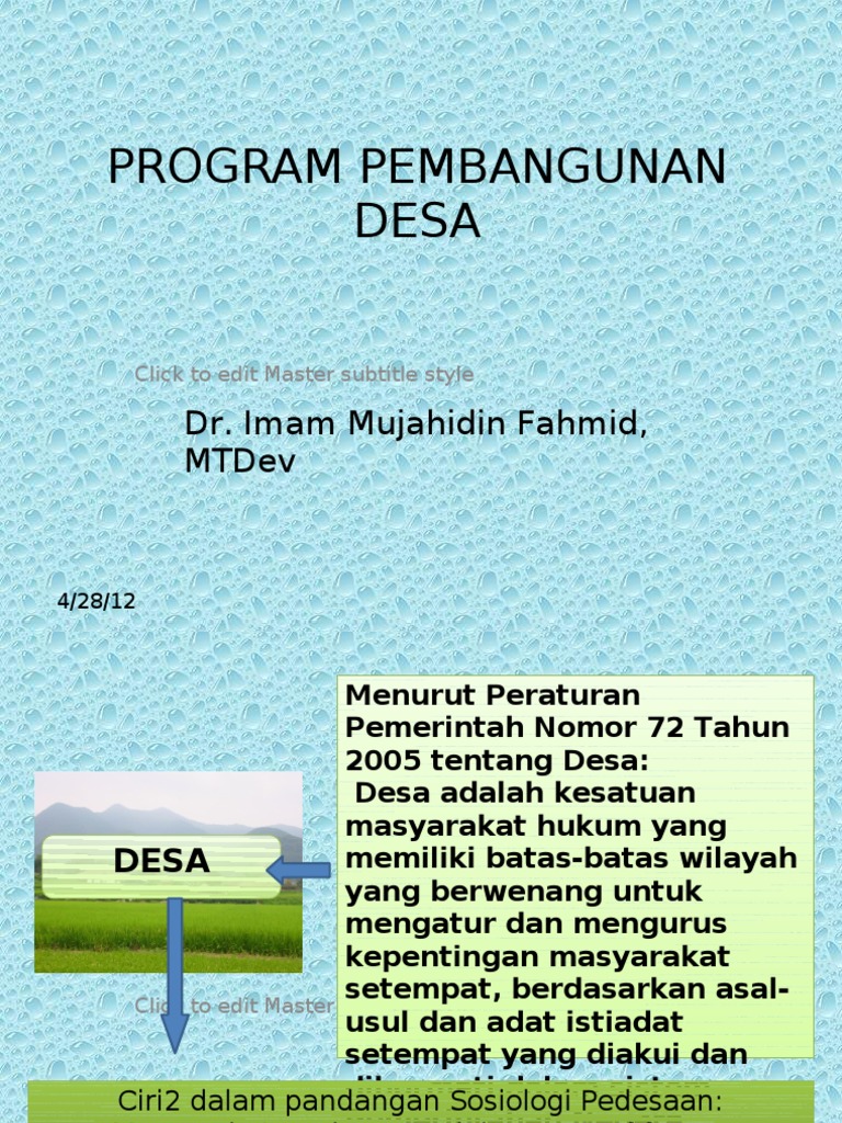 Program Pembangunan Desa Berkelanjutan | PDF