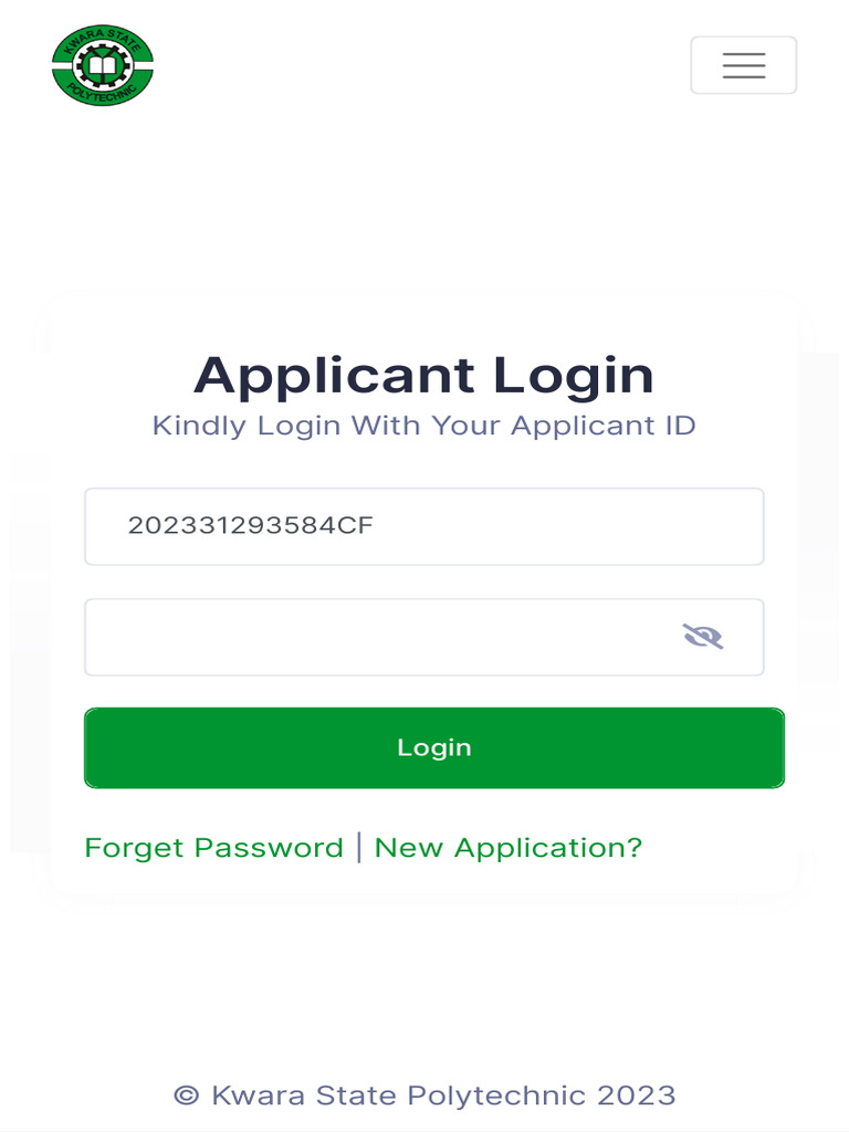 Kwara Poly Applicant Login Portal | PDF