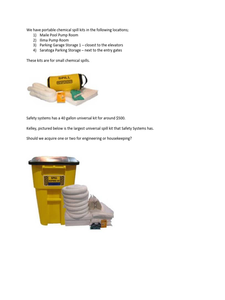 Hazardous Spill Kits Locations PDF
