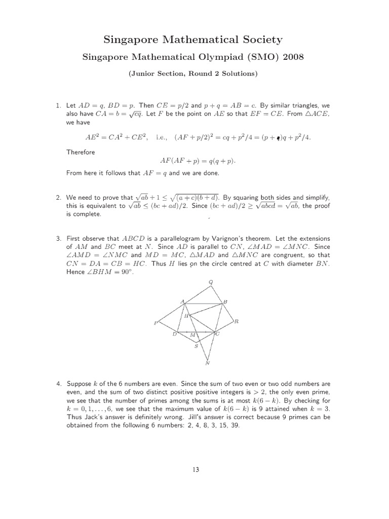 SMO Round 2 Solutions 2025 | PDF