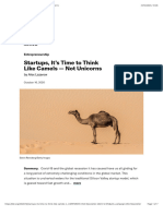 Startups, It's Time To Think Like Camels - Not Unicorns