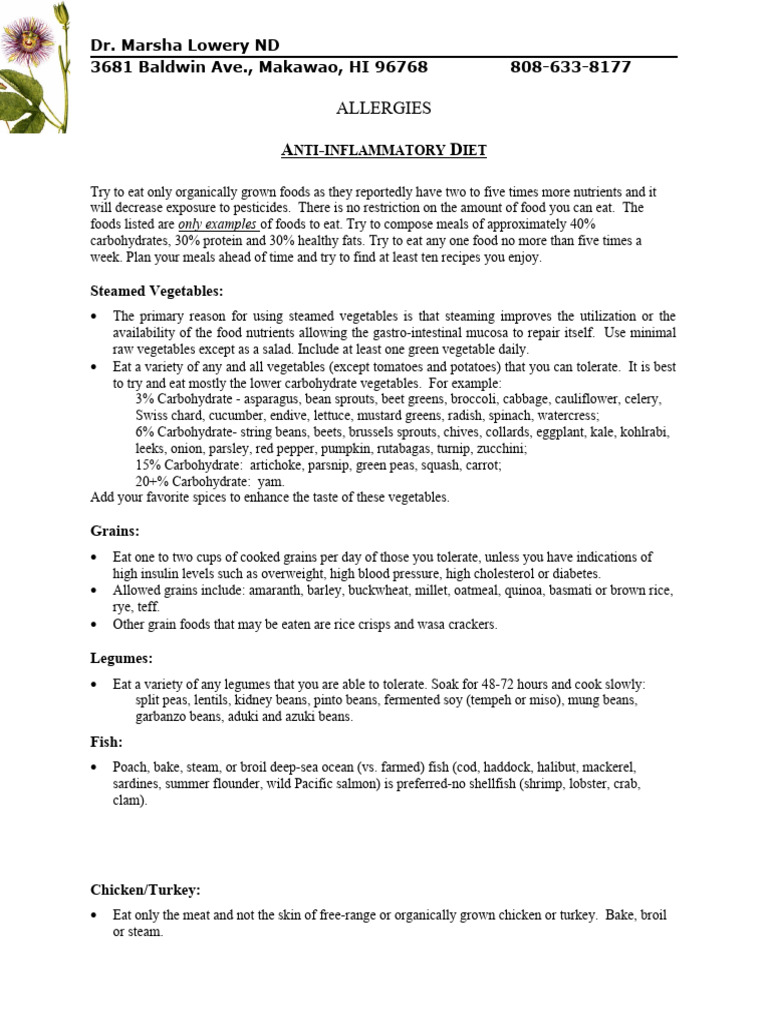 Anti inflammatory diet 1 36 pdf drink foods