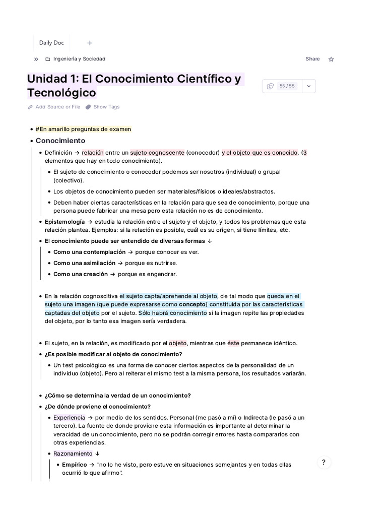 Unidad 1 - El Conocimiento Científico y Tecnológico | PDF ...
