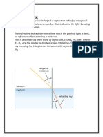 refractive index of water and oil 