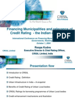 Financing Municipalities and relevance of Credit Rating