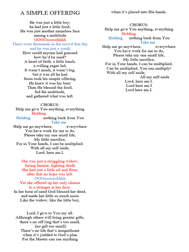 A Simple Offering | PDF