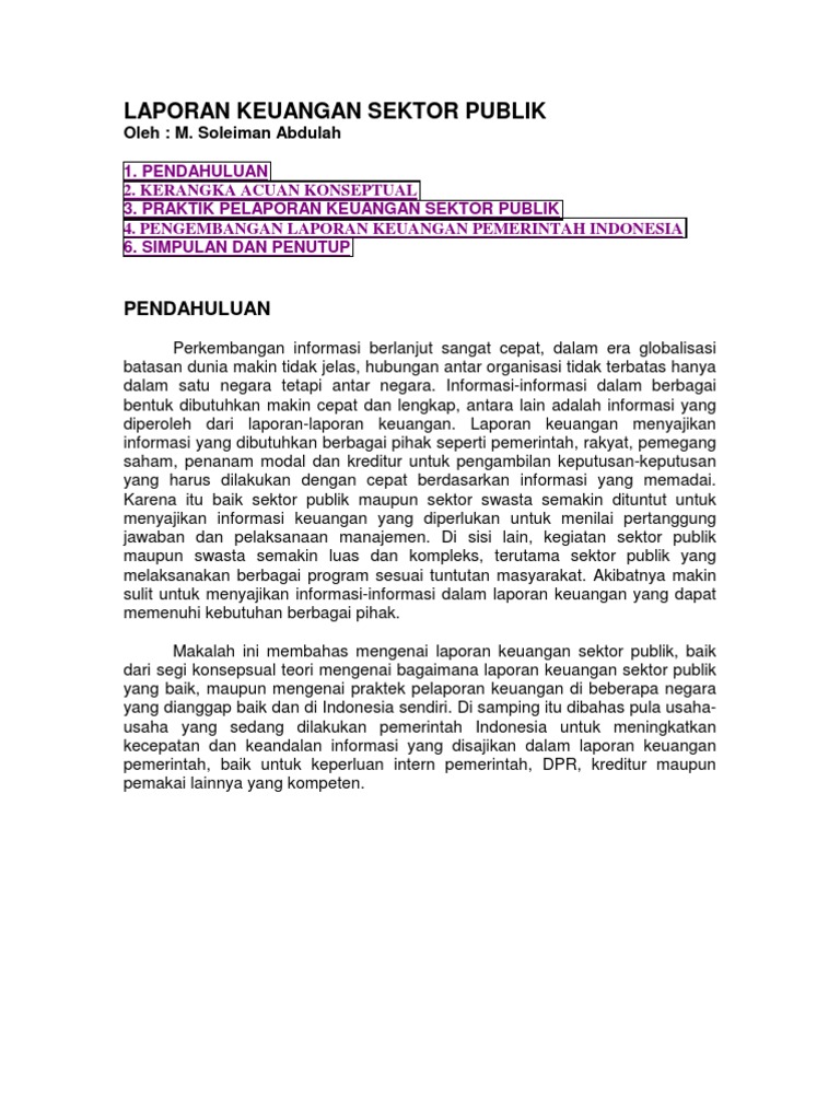 Laporan Keuangan Sektor Publik