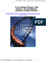 Test Bank For College Physics 10th Edition Hugh D Young Philip W Adams Raymond Joseph Chastain