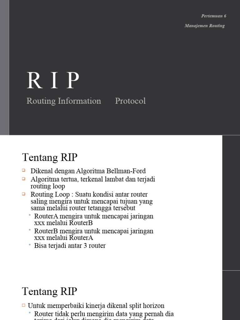 Manajemen Routing dengan RIP dan Konfigurasi | PDF