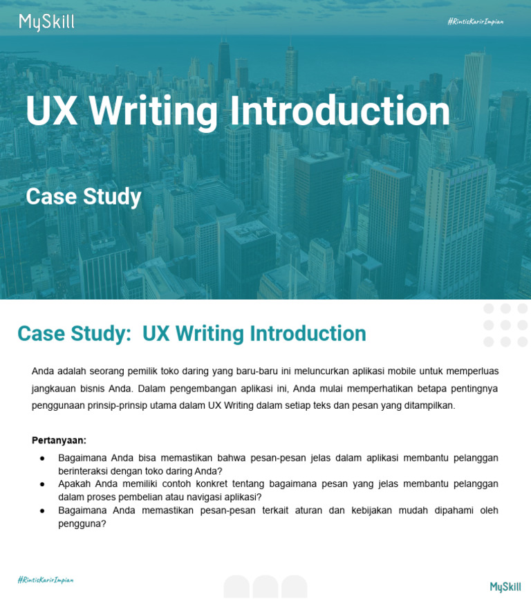Case Study UX Writing Introduction | PDF