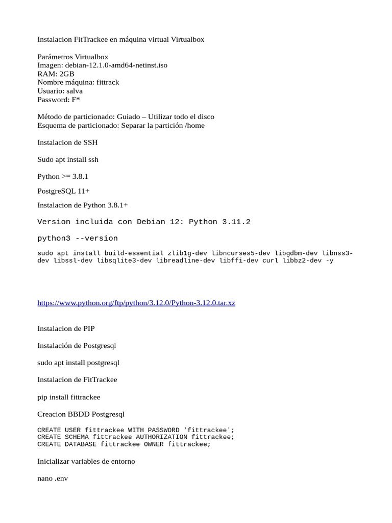 Instalación de FitTrackee en Debian 12 | PDF | Juegos y actividades ...