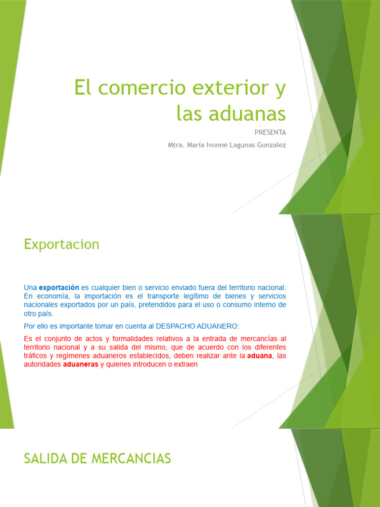El Comercio Exterior Y Las Aduanas Pdf Aduana El Comercio