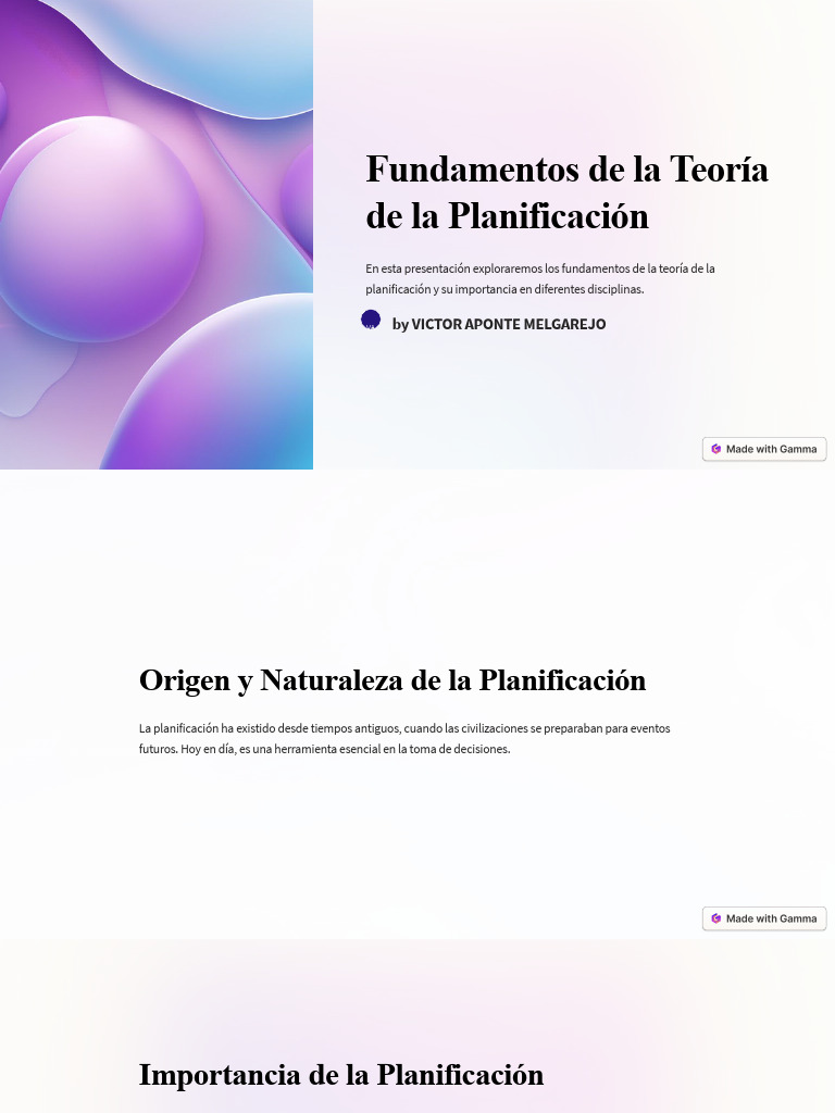 Fundamentos de la Teoría de Planificación | PDF | Planificación ...