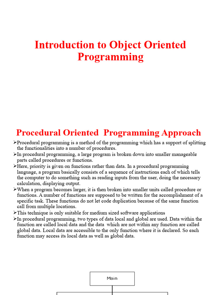 Introduction To Object Oriented Programming | PDF
