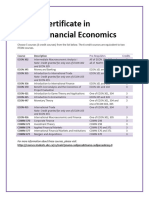 Certificate in Financial Economics 2019-2020