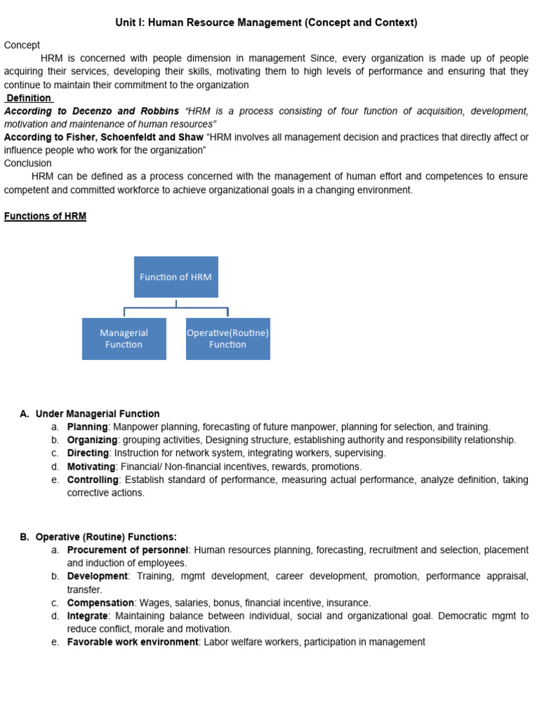 Hrm New First Chapter Pdf Human Resource Management Human Resources